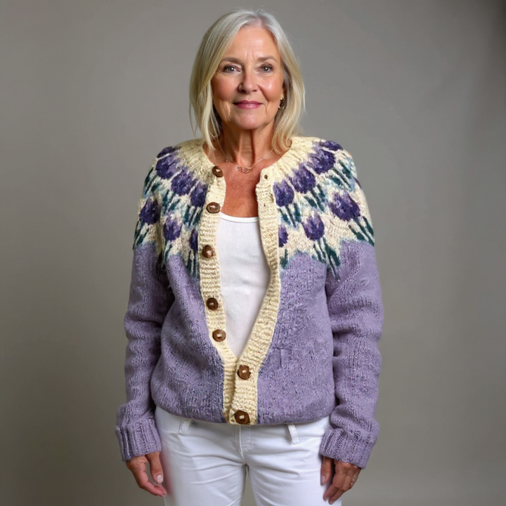 Laera &amp; Cole - Klassisk vintage uldstrikket cardigan